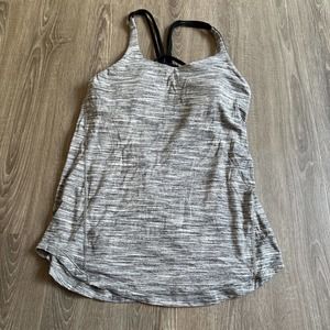 Lululemon Moment To Movement 2 In‎ 1 Tank Size 8 Heather Gray With Pads EUC